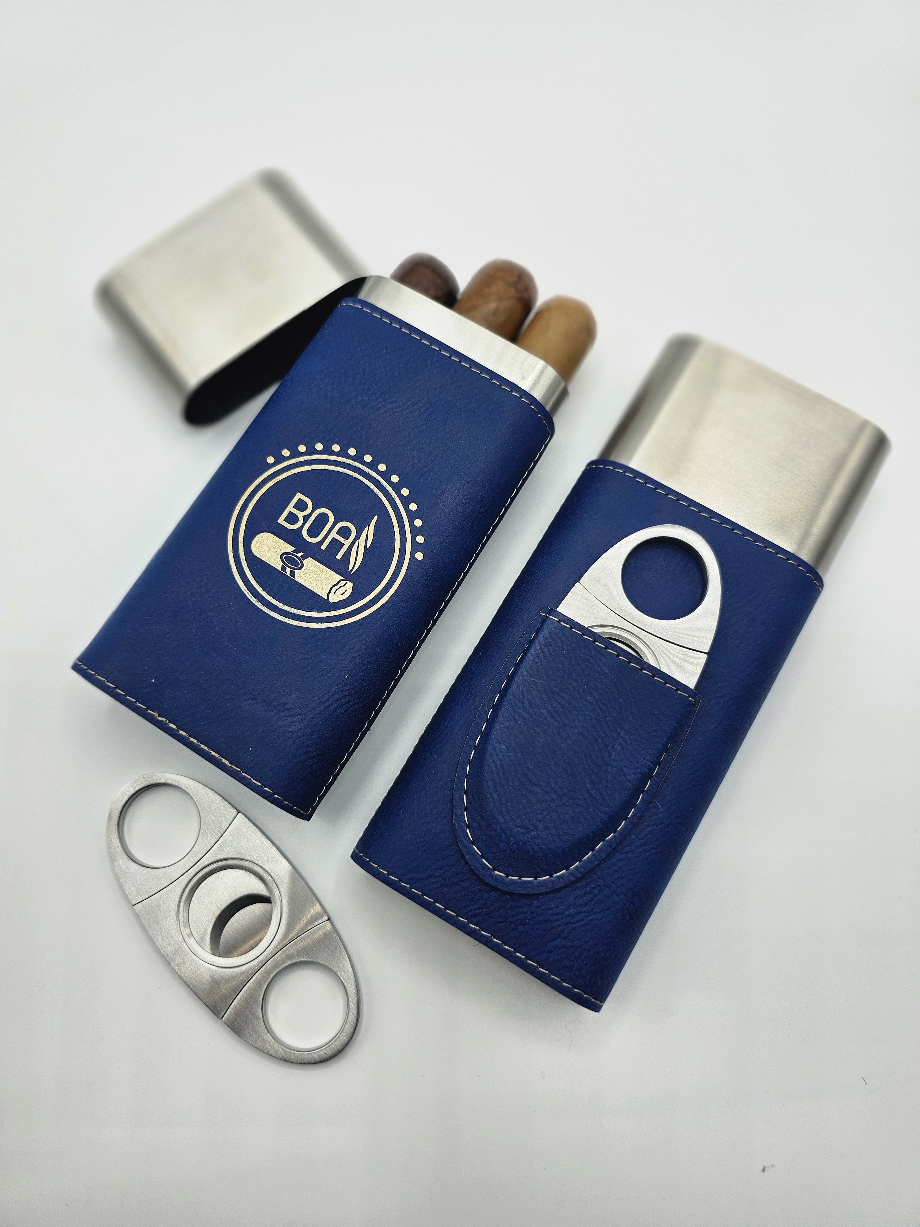 Leatherette Cigar Case with Cutter