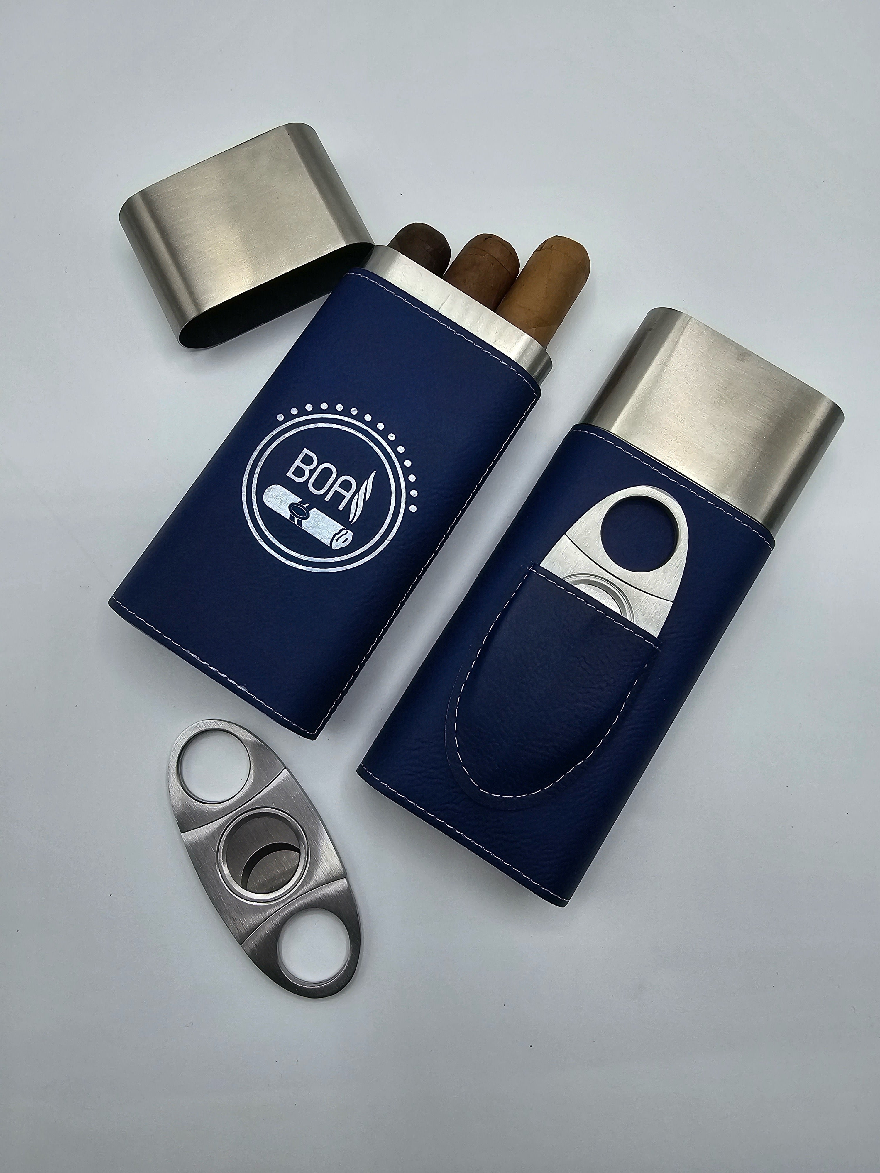 Leatherette Cigar Case with Cutter