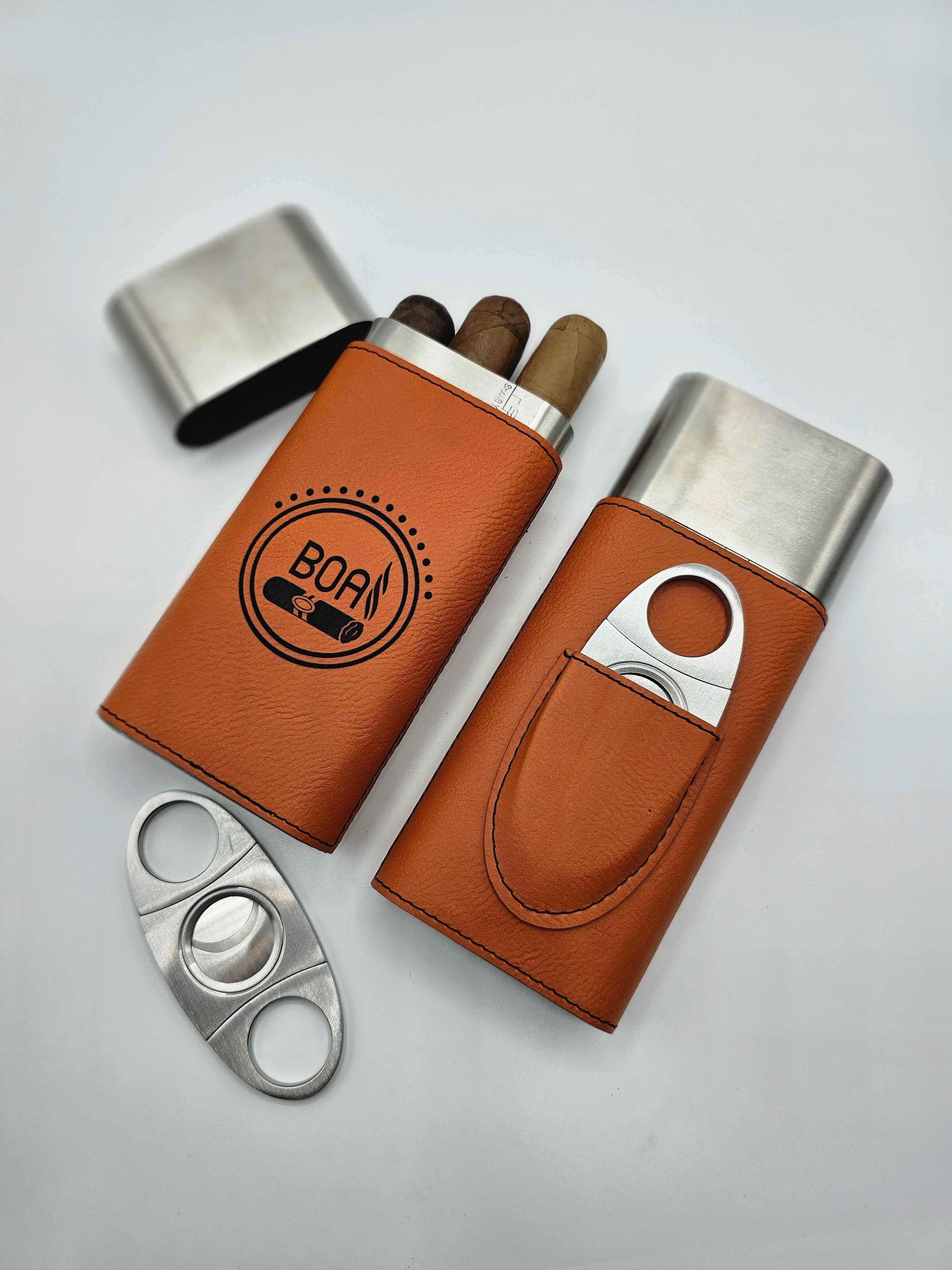 Leatherette Cigar Case with Cutter