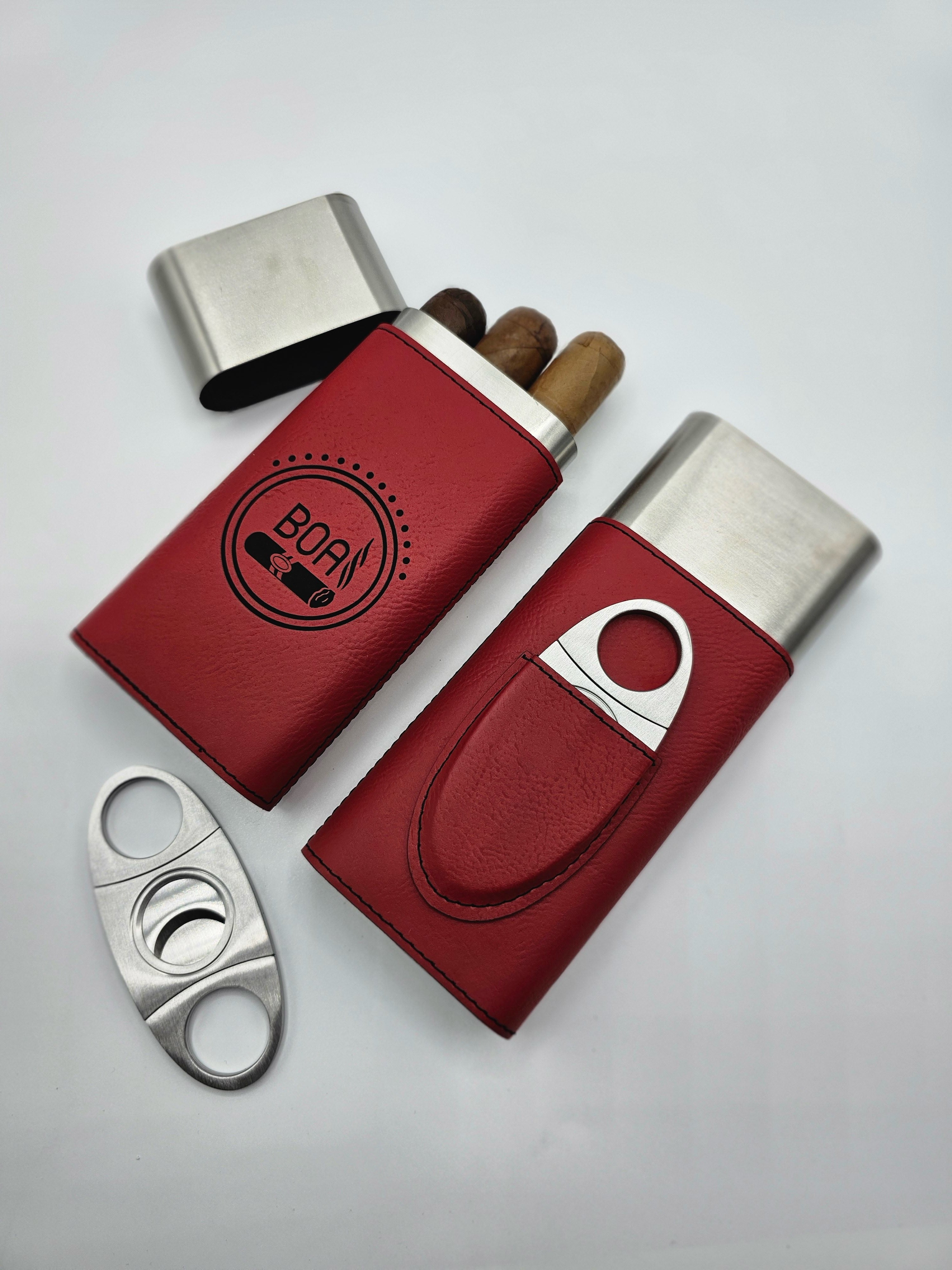 Leatherette Cigar Case with Cutter