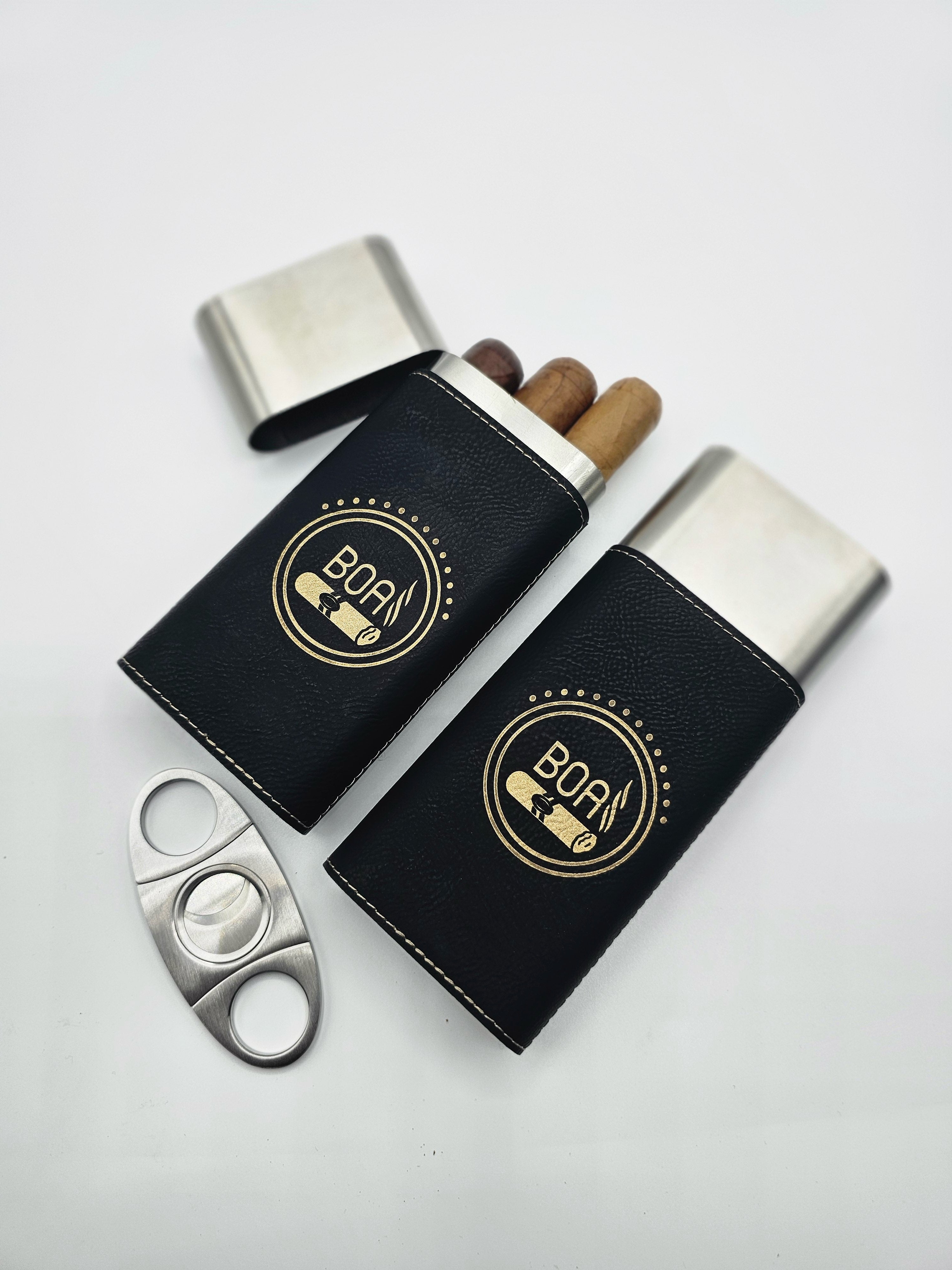 Leatherette Cigar Case with Cutter