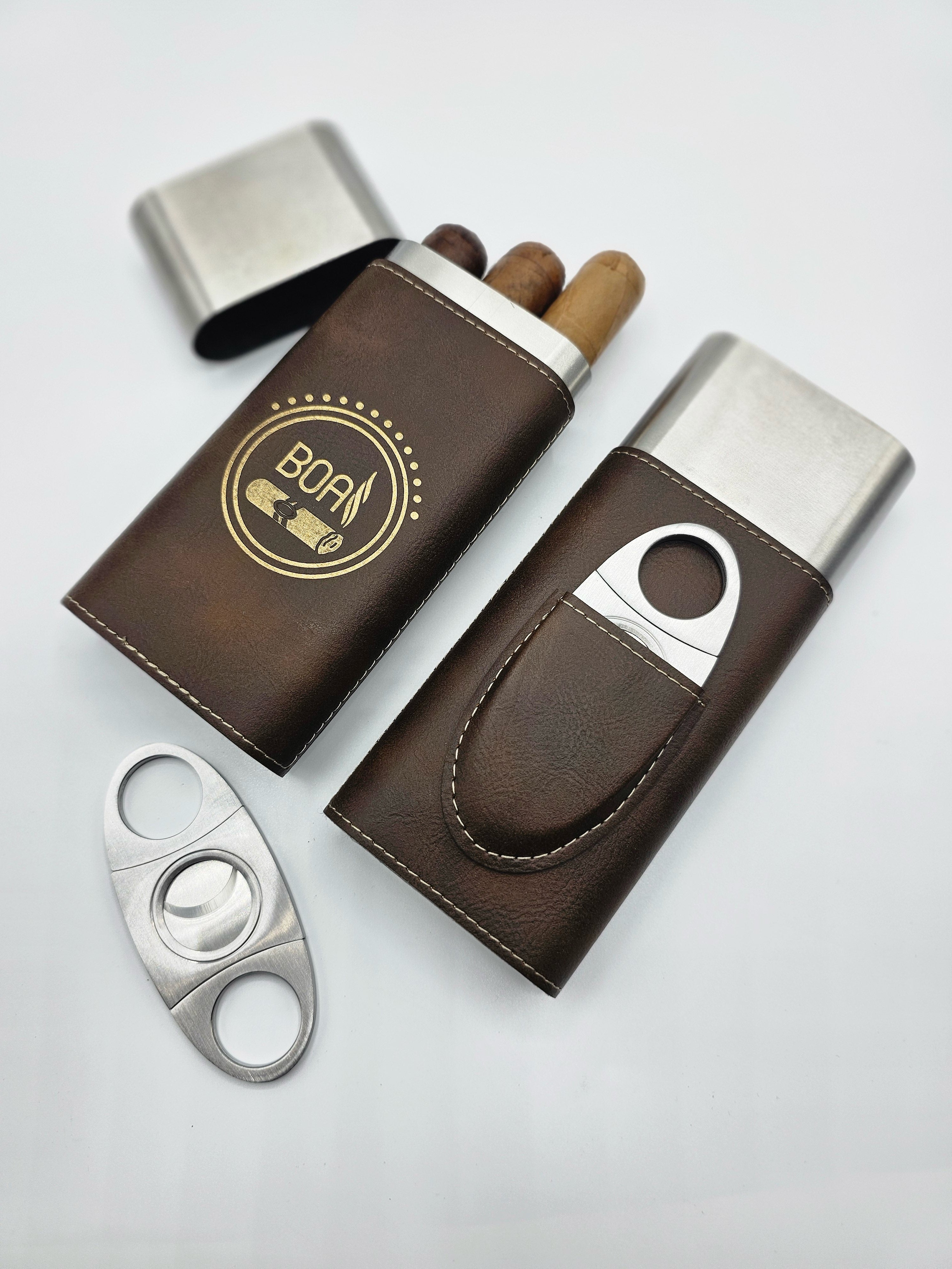 Leatherette Cigar Case with Cutter